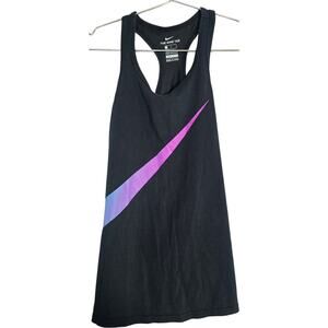 Nike Black Racerback Tank with Purple to Blue Swoosh